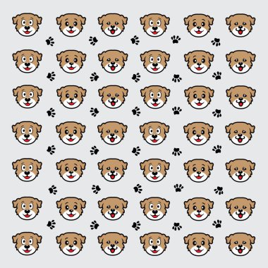 Kusursuz şirin köpek ve pati deseni