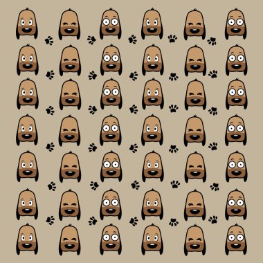 Kusursuz şirin köpek ve pati deseni