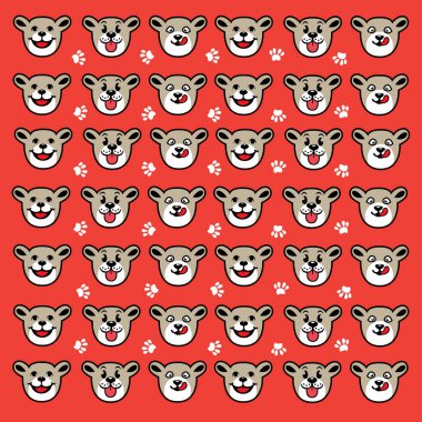 Kusursuz şirin köpek ve pati deseni