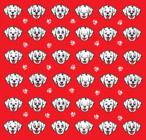 stock vector seamless cute dog and paw pattern