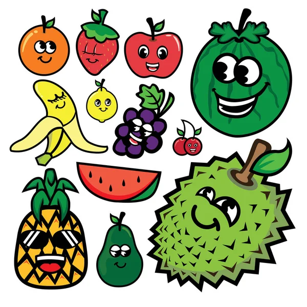 stock vector Fruits and vegetables doodle icons set, vector illustration.