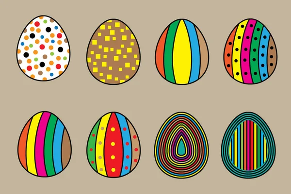 Набір Намальованих Великодніх Яєць Векторні Ілюстрації Вашого Дизайну — стоковий вектор