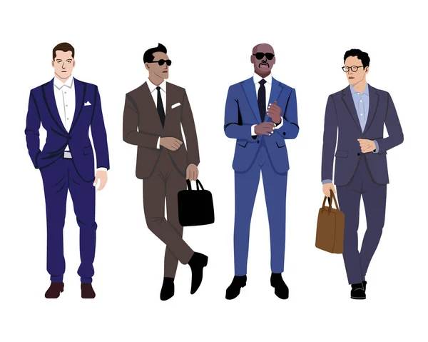 Männer Business Anzügen Männer Business Anzügen Vektorillustration — Stockvektor