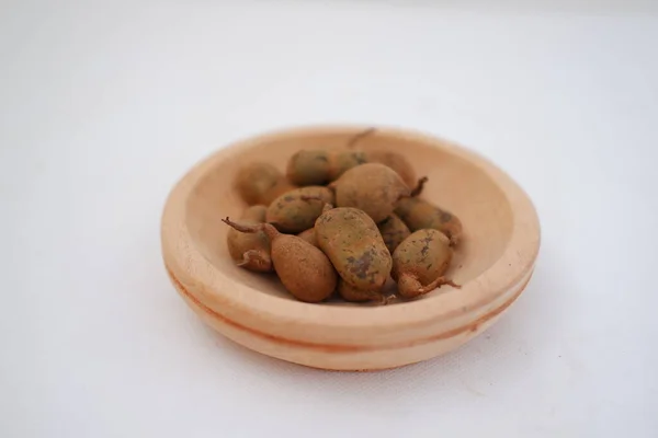 Nutmeg Diisolasi Latar Belakang Putih Tutup — Stok Foto