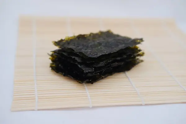 Dried seaweed on a bamboo. Japanese food