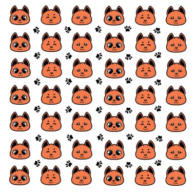 Kusursuz şirin köpek ve pati deseni