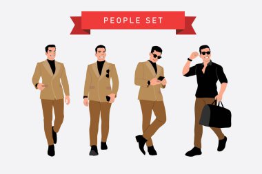 Takım elbiseli bir adamın vektör çizimi 