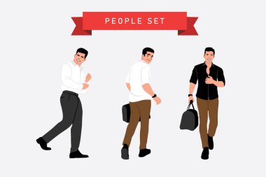 Takım elbiseli adamlar. Düz biçimli vektör illüstrasyonu.