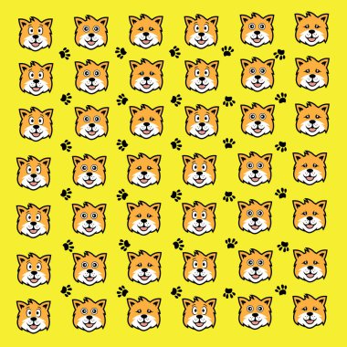 Kusursuz şirin köpek ve pati deseni