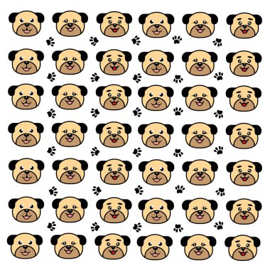 Kusursuz şirin köpek ve pati deseni