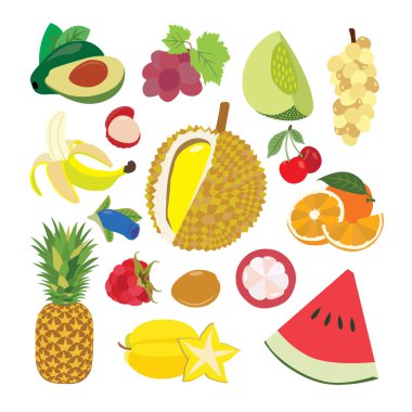 Tropik Meyveler Fantezisi. vektör illüstrasyonu