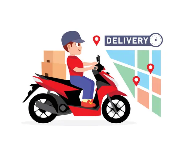 Konumunuza Güvenilir Kırmızı Motosikletli Kurye