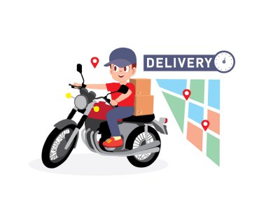 Konumunuza Güvenilir Kırmızı Motosikletli Kurye