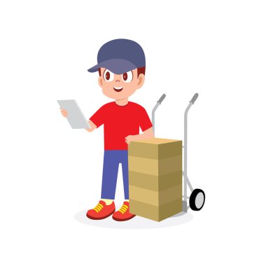 Genç Kurye iş başında.