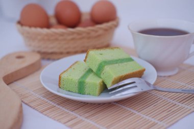 Tabakta pandan keki. Seçici odak.