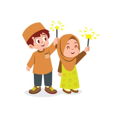 Mutlu Müslüman Çocuklar Maytaplarla Oynuyor