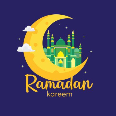 Ramazan için Güzel Cami ve Hilal Ay