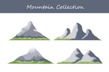 Dağ koleksiyonu farklı bir tarzda. Vektör illüstrasyonu.