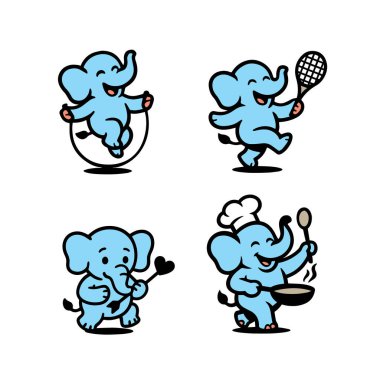 Şirin Fil Etkinlikleri Set, Yemek pişirme, Spor, Aşk Oku