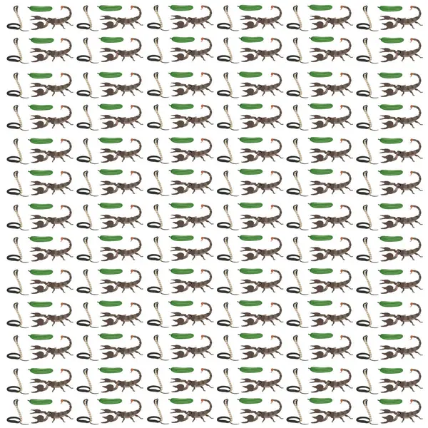 Kobra, arkaplan olarak salatalıklı akrep.