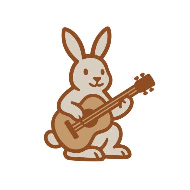 Karikatür Tavşanı Gitar Çalıyor