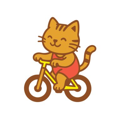Bisiklete Binen Şirin Çizgi Film Kedisi