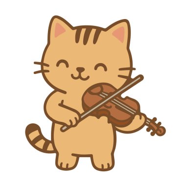 Keman çalan sevimli çizgi film kedisi.