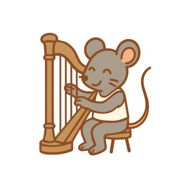 Arp çalan sevimli bir fare