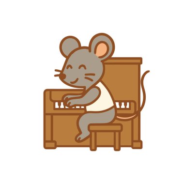 Bir Şirin Çizgi Fare Piyano Çalıyor