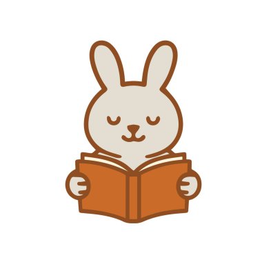 Kitap okumaya dalmış sevimli bir tavşan.