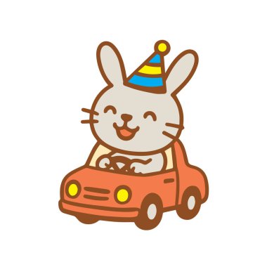 Partide Araba Kullanan Tavşan