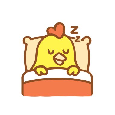 Tatlı bir çizgi film pilici yatakta mışıl mışıl uyuyor.