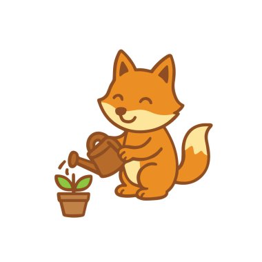 Şirin Tilki Saksıda Çiçek Sulama