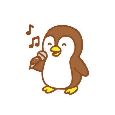 Şirin Penguen Çizgi Filmi Mikrofona Şarkı Söylüyor