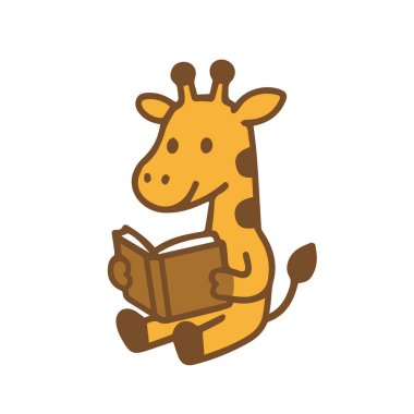 Kitap okumaya kendini kaptırmış büyüleyici bir zürafa.