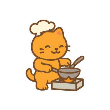 Tatlı Aşçı Kedi Tavada Pişiyor