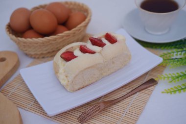 Çilekli Krema Lezzetli Taze Çilekli Tatlı Şeker