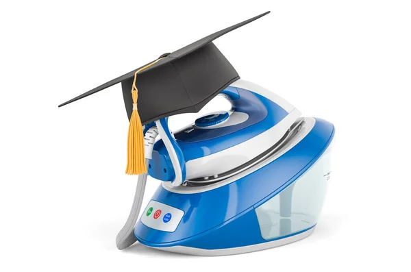 Steam generator iron with graduation hat. 3D rendering isolated on white background