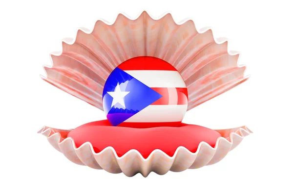 Viaggiare Porto Rico Concetto Perla Con Bandiera Portoricana All Interno — Foto Stock