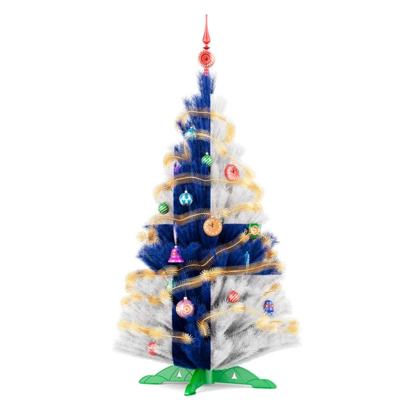 Φινλανδική Σημαία Ζωγραφισμένη Στο Χριστουγεννιάτικο Δέντρο Απόδοση Απομονωμένη Λευκό Φόντο — Φωτογραφία Αρχείου