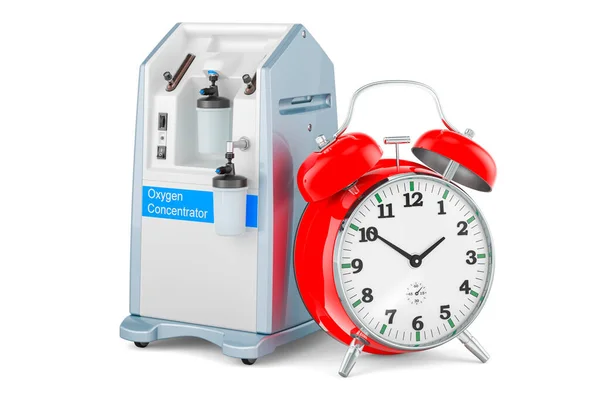 Home Oxygen Concentrator Alarm Clock Rendering Isolated White Background — Photo