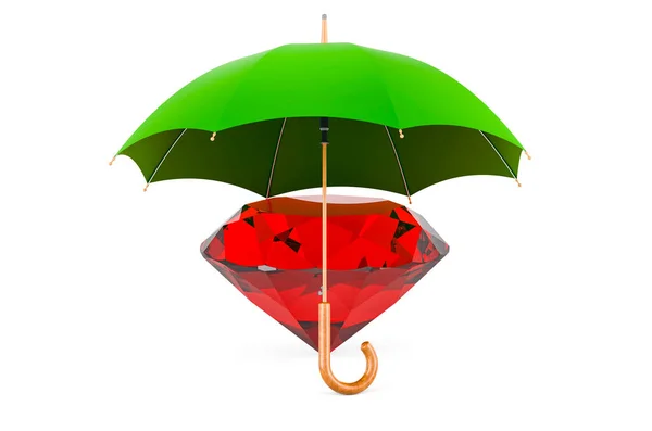 Red Gem Umbrella Rendering Isolated White Background — Stock fotografie