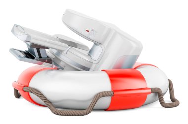 Can simidi içinde MRI Makinesi aç, 3 boyutlu görüntüleme beyaz arkaplanda izole edildi 