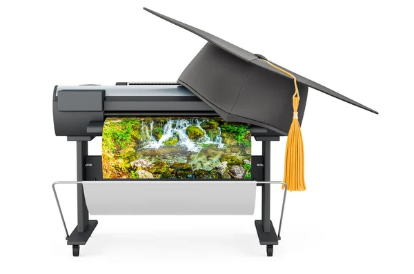 Plotter Impresora Inyección Tinta Gran Formato Con Sombrero Educación Representación — Foto de Stock