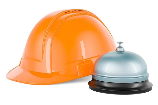 Campana Recepción Con Construcción Orange Hard Hat Representación Aislada Sobre —  Fotos de Stock