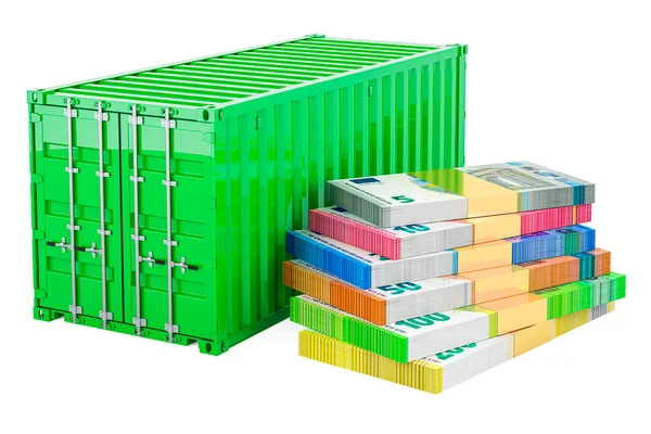 Cargo Container Euro Packs Rendering Isolated White Background — Stock Photo, Image