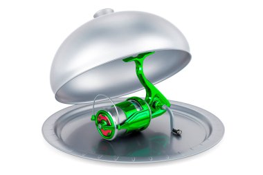 Dönen makaralı restoran saati, beyaz arkaplanda 3 boyutlu görüntüleme