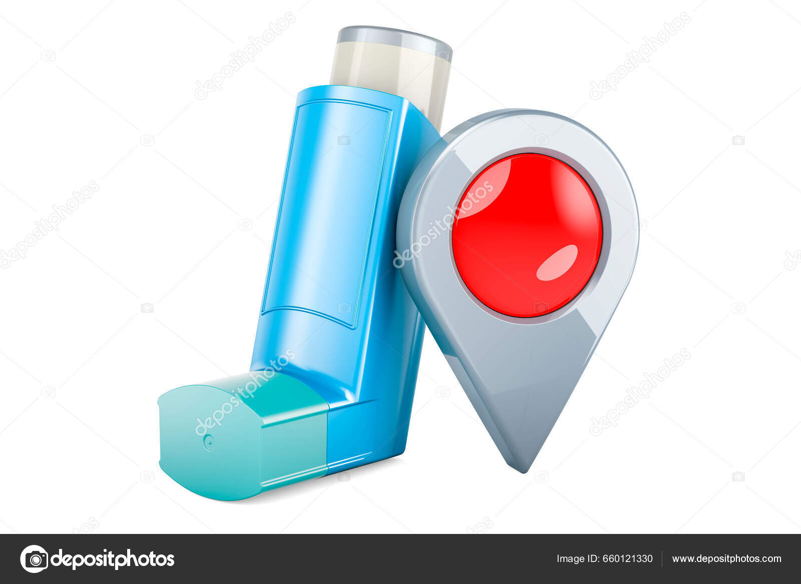 Metered Dose Inhaler Mdi Map Pointer Rendering Isolated White ...