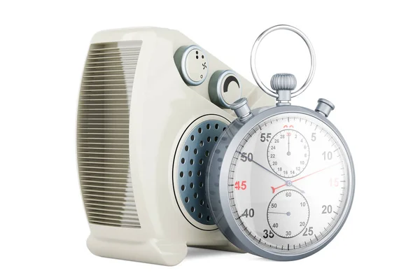 Calentador Ventilador Con Cronómetro Renderizado Aislado Sobre Fondo Blanco — Foto de Stock
