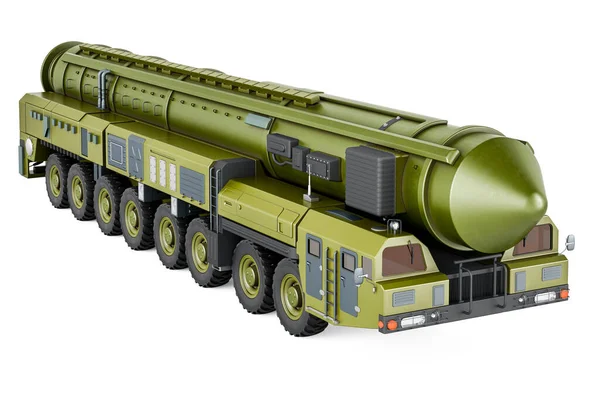 スクードミサイル モバイル短距離弾道ミサイルシステム 3Dレンダリング — ストック写真
